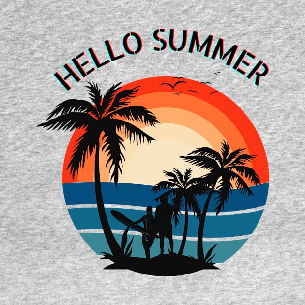 Hello Summer Tshirt, Vacation Shirt, Travel Tees by Salasala